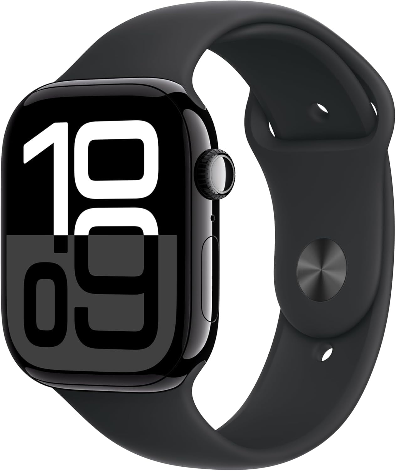 Restored Apple Watch Series 10 (GPS+Cellular) 46mm Aluminum Jet Black  Black Sport Band Like New