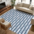 thumbnail image 2 of 5x7 Area Rugs, Navy Blue Anchor Nautical Non-Skid Rubber Backing Large Rectangle Rugs - Living Room Bedroom Home Office, Blue Coastal Ocean Indoor Floor Mat Carpets Washable Rug, 2 of 9