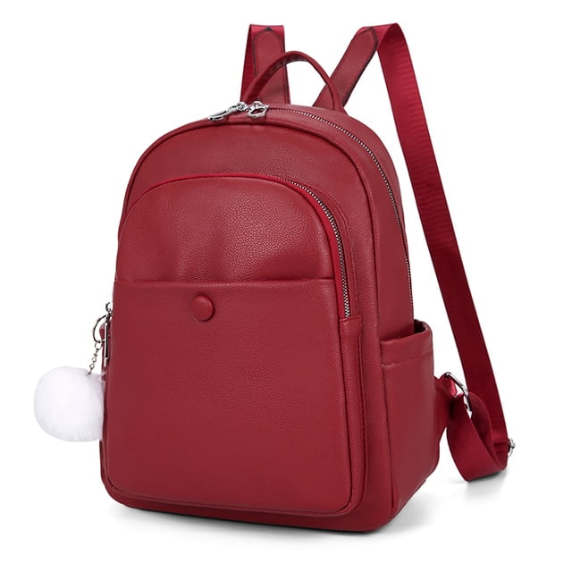 CoCopeaunts Fashion Leather Women Backpack for Teenager Girls Female