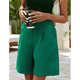 thumbnail image 5 of Pantalones Cortos de Verano para Mujer, con Cintura Elástica, Pierna y Hasta la Rodilla, con Bolsillos, Color Verde, Talla L, 5 of 9