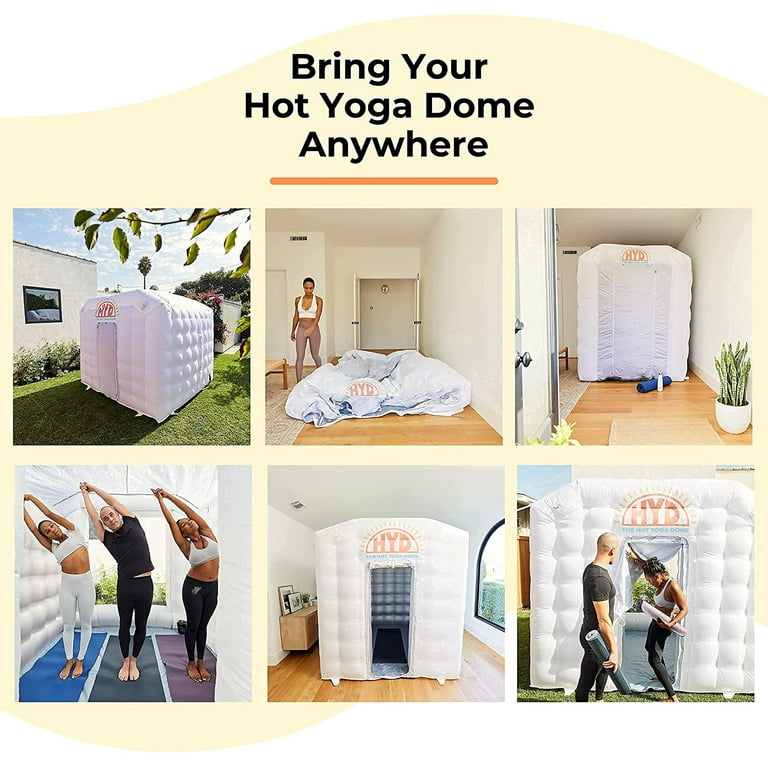 Hot Yoga Dome Bundle | Portable, Lightweight & Easy Set Up Inflatable Hot  Yoga Dome | Personal Hot Yoga Equipment for Indoor & Outdoor Yoga &  Exercise