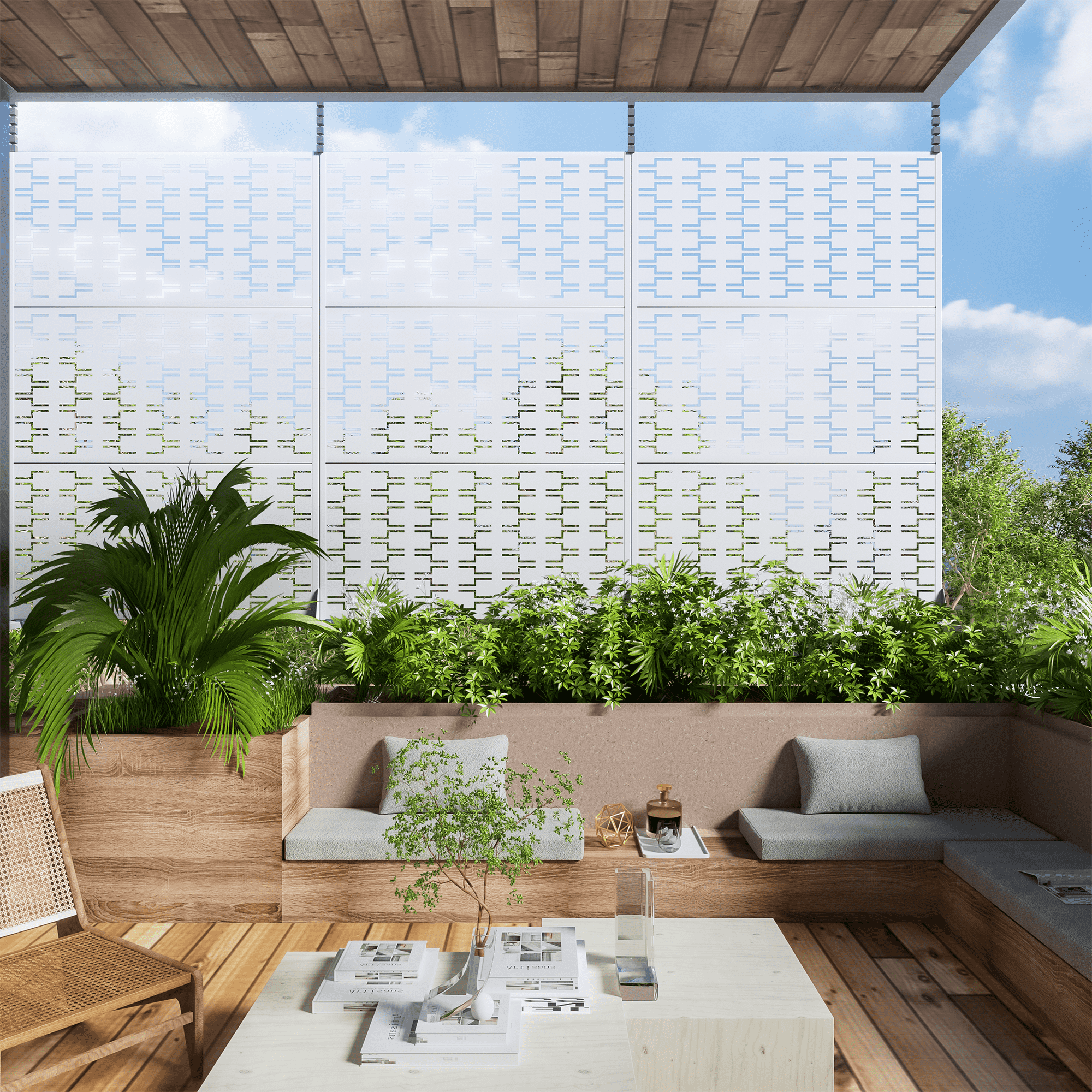 MAYEERTY 72" x 47" Privacy Screen Fence, Heavy Duty Fence Privacy Screen Outdoor