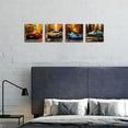 thumbnail image 4 of 4PC Sports Car Canvas Wall Art Framed Colorful Supercar Painting Picture Racing Car Garage Wall Decor Autumn Landscape Modern Canvas Prints for Boys Room Men Bedroom Home Office, 4 of 5