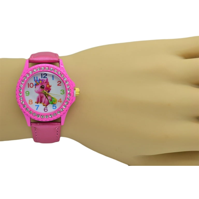 Modern Fashion Blink Blink Pink Rainbow Lucky Unicorn Gift Wrist Watch For Girls Women. Best Christmas New Year Party Birthday Gift