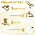 thumbnail image 3 of Uxcell Swivel Clasps Hook, ID Detachable Snap Hook with Screwdriver Dark Gold 3/4 Inch, 3 of 7