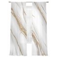 thumbnail image 2 of Sheer Curtains 84 Inches Long 2 Panels, Gray Gradient Marble Abstract Art Rod Pocket Curtain Voile Draperies, Gold Stripe Fluid Art Light Filtering Window Treatment for Living Room Kitchen Bedroom, 2 of 8