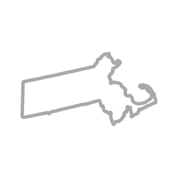 Massachusetts Outline Sticker Decal Die Cut - Self Adhesive Vinyl - Weatherproof - Made in USA - Many Color and Sizes - ma