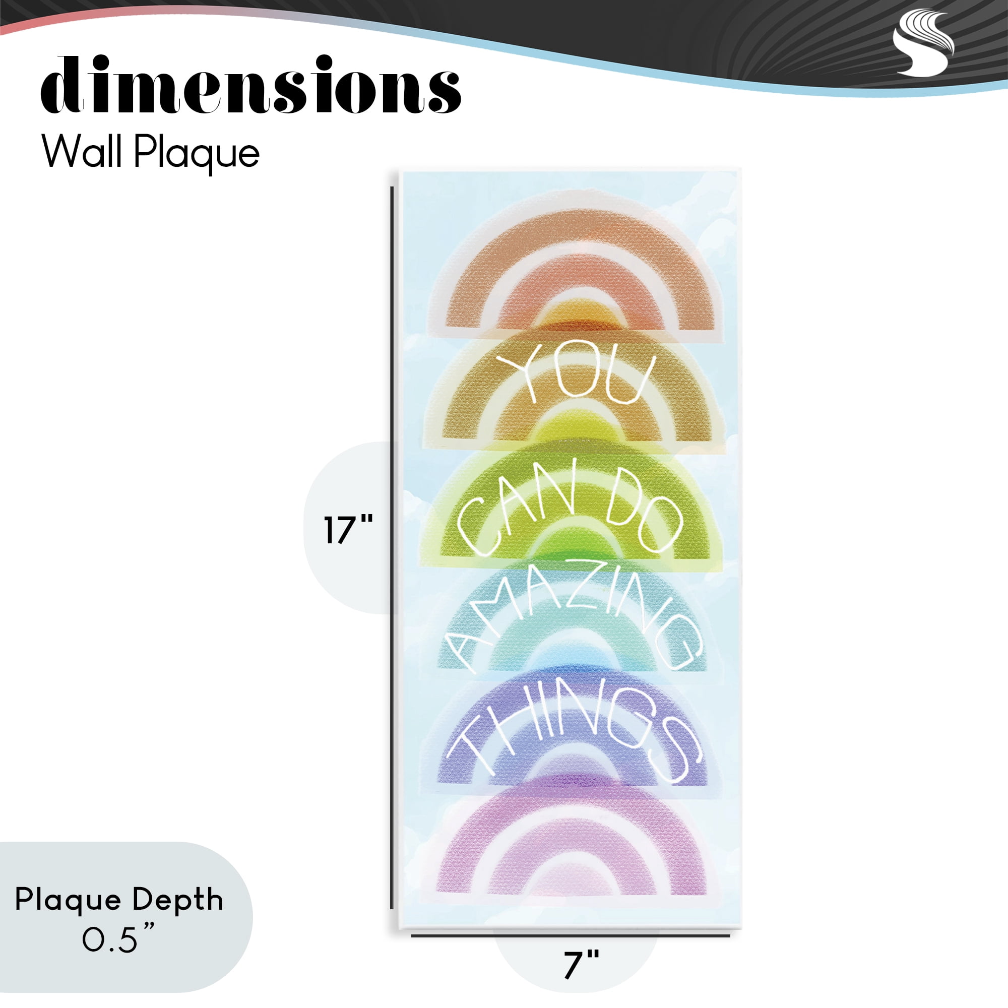 Stupell Industries Amazing Things Rainbow Encouragement Wall Plaque Art, design by Lil' Rue