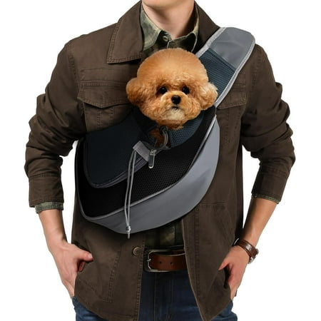 Hgudesign Dog Sling Carrier Pet Puppy Sling Bag Small Dogs s Carrier Hand Free Dog Satchel Carrier for Outdoor Travel  Medium  Grey