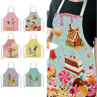 Visland Floral Aprons for Women, Adjustable Kitchen Chef Aprons with Flower Pattern for Cooking Baking Gardening - Cute Mother's Day, Birthday Gifts
