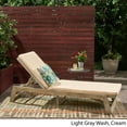 thumbnail image 5 of Tina Outdoor Acacia Wood Chaise Lounge and Cushion Set, Light Gray and Cream, 5 of 12