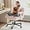 Light Pink, variant on Criss Cross Chair with Wheels and Flip-up Arms, Adjustable Height, Teddy Plush Fabric,Pink, for Bedroom, Home Office, Apartment,Vanity