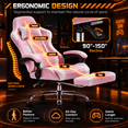 thumbnail image 2 of Ergonomic Gaming Chair with Footrest, High Back PU Leather Computer Video Game Desk Chair with Lumbar Support and Headrest, Reclining Swivel Executive Office Chair, 2 of 8