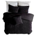 thumbnail image 2 of Benjara Sieno 4pc King Comforter Set- Shams- Black Faux Fur- Micro Mink Back, 2 of 8