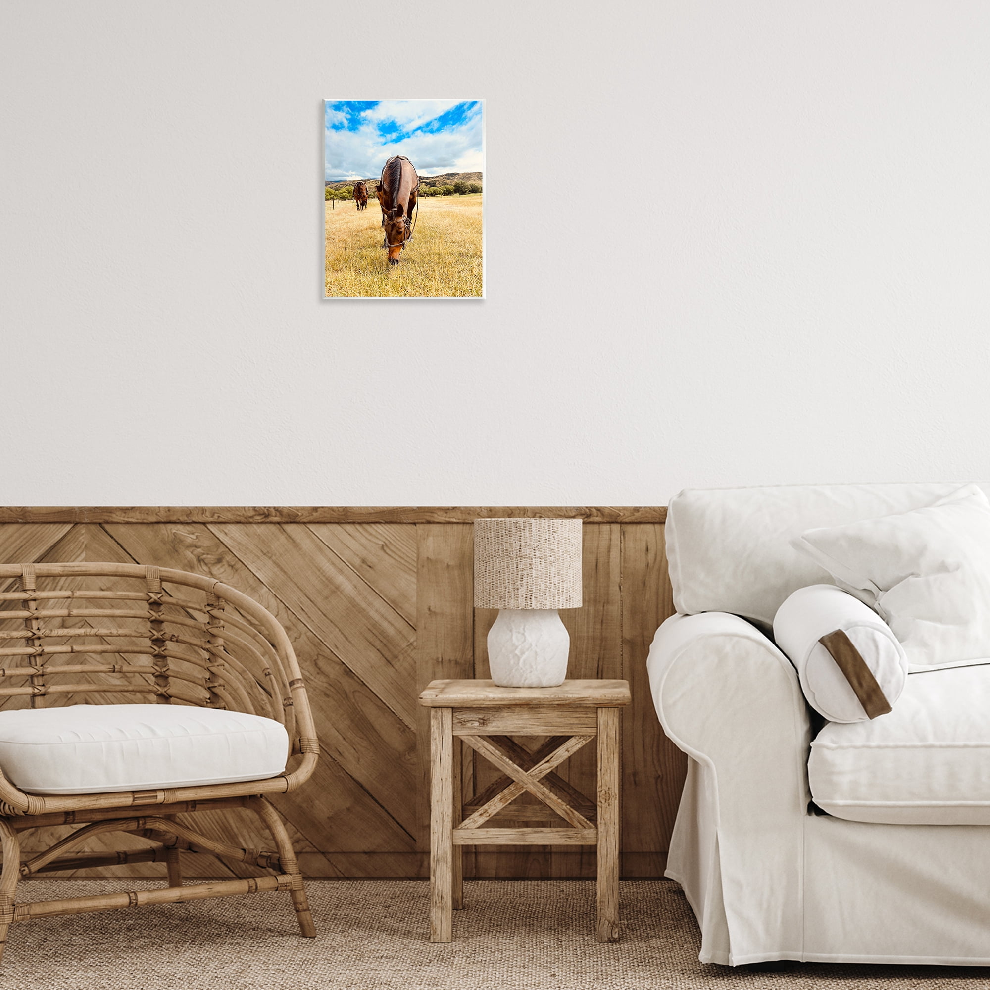 Stupell Industries Grazing Horses Pasture Animals Photography Unframed Art Print Wall Art, 11 x 14