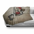 thumbnail image 3 of Christmas Soft Flannel Fleece Throw Blanket, Rock Grunge Santa with Heart Tattoo on Motorbike Delivery Bikie Peace Theme, Cozy Plush for Indoor and Outdoor Use, 50" x 60", Red and Cream, by Ambesonne, 3 of 6