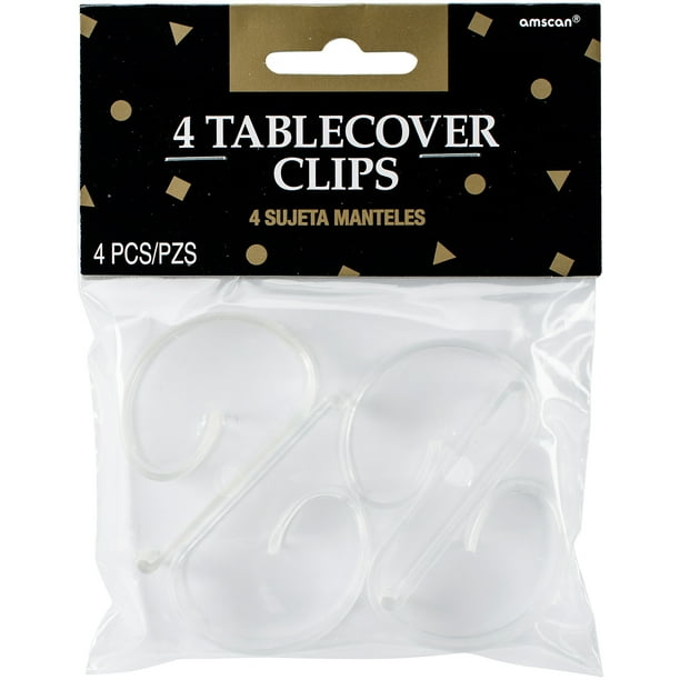 Tablecover Clips, 4Pack, Clear Plastic