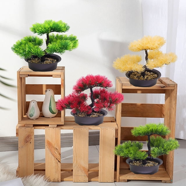 Plantas Artificiales De Plástico En Maceta Planta artificial verde en maceta, ramo de flores artificiales realistas para centro de mesa o jarrón de decoración del hogar (1 pieza) Rkxzt
