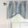 thumbnail image 5 of Boho Blue Tie Up Valances Curtain, Adjustable Kitchen Stripes Abstract Geometric Texture Valances for Windows Decor, Rod Pocket Short Curtains Set for Bedroom/Bathroom, 54"x18", 5 of 9
