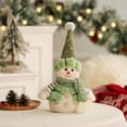 thumbnail image 3 of Green Plush Snowman Figurine Christmas Home Decor, Xmas Winter Table Decor, Christmas Decorations Indoor, Cute Standing Snowman Decoration for Shelf Counter Holiday Home Styling-A, 3 of 6