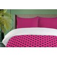 thumbnail image 4 of Ambesonne Digital Duvet Cover Sets, Modern Diamond Check Design, 2-King, Fuchsia and Black, 4 of 7