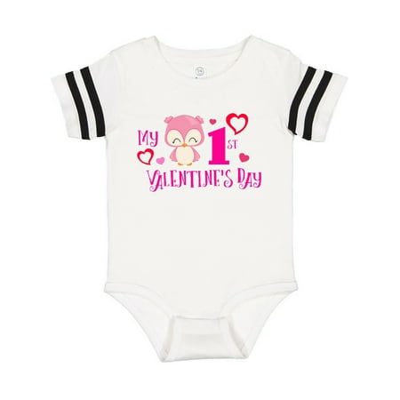 

Inktastic My 1st Valentines Day with Owl and Hearts Gift Baby Girl Bodysuit