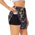 thumbnail image 3 of Lsque Flower Printed Women's Running Shorts with Liner Pockets,Elastic Quick Dry Workout Athletic Gym Yoga Shorts,Womens High Waist Shorts-Small, 3 of 9