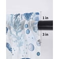 thumbnail image 6 of Summer Beach Coastal Tier Curtains 36 Inch Length,Sheer Curtains for Bedroom Living Room Window Sea Turtle Coral Nautical Rod Pocket Drapes Kitchen Curtains Small Half Window 27.5"x36" 2 Panels, 6 of 7