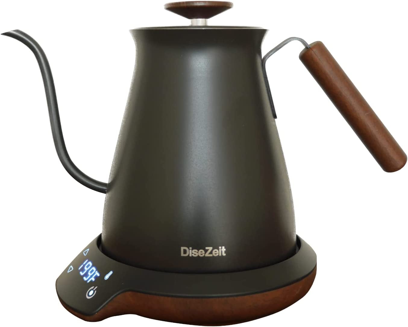Black gooseneck electric kettle 0.7L, variable temperature control