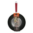 thumbnail image 3 of IMUSA 12in Carbon Steel Nonstick Wok with Red Soft Touch Handle, Black, 3 of 9