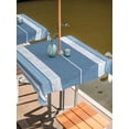 thumbnail image 2 of Outdoor Tablecloth with Umbrella Hole for Patio/Picnic/Party/Camping, Vintage Steel Blue Striped Waterproof Table Cloth Square Cover Washable, Farmhouse Modern Stripes Boho (54"x 54"), 2 of 9