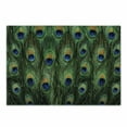 thumbnail image 1 of Peacock Cutting Board, Peacock Tail Feathers Tropical Exotic Animals Close-up Picture Art, Decorative Tempered Glass Cutting and Serving Board, Small Size, Green Mustard Navy, by Ambesonne, 1 of 1