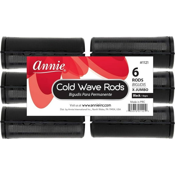 ANNIE - Professional Cold Wave Rods 6 PCs X-LARGE BLACK