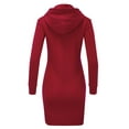 thumbnail image 3 of FashionMille Women Regular Slim Fit Hooded Fleece Sweatshirt Hoodie Dress, 3 of 5