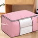 thumbnail image 5 of Bolsas de almacenamiento resistente con asas reforzadas, extra grandes, con cremallera doble, ahorro de espacio, almacenamiento visible de ropa, estilo horizontal, rosa, 5 of 6