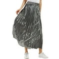 thumbnail image 3 of TWZH Women Slim Fit High Waist Plain A-line Pleated Casual Skirt, 3 of 7