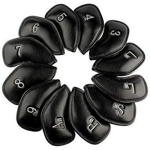 12PCS PU Synthetic Leather Golf Iron Head Covers Set Headcover Fit All Brands Callaway Ping Taylormade Cobra Etc