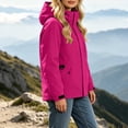 thumbnail image 5 of Liuinsasek Womens Windbreaker Waterproof Raincoat Long-Sleeve Solid Color Zipper Hooded Large Pocket Jacket for Outdoor Mountain Climbing Hiking Skiing Jacket, 5 of 7