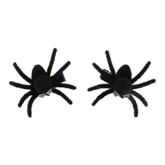 Unique Bargains 1 Pc Hair Clip Fashion Halloween Duckbill Clip Spiders Hair Barrettes Black White