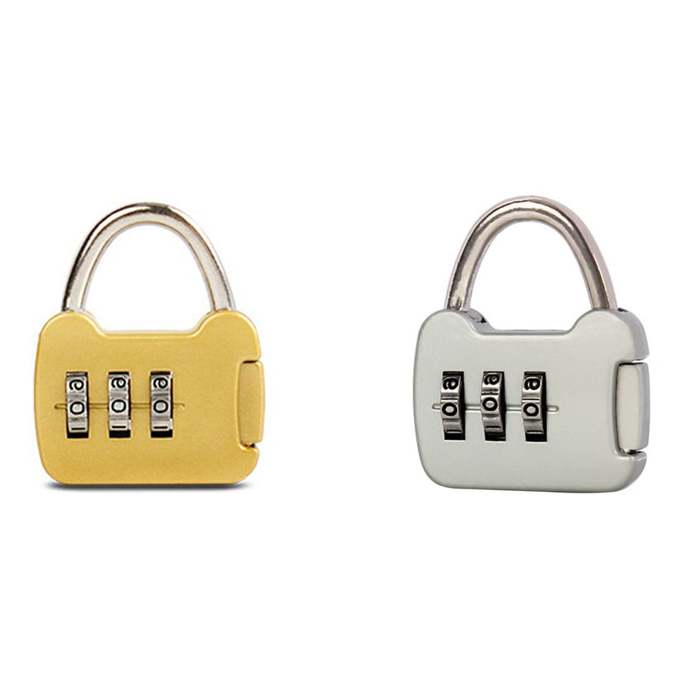 Portable 3 Digit Alloy Cabinet Code Number Lock Password Locker Suitcase Padlock 