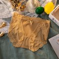 thumbnail image 5 of Ropa interior de encaje para mujer Bragas ajustadas transpirables sexy Paquete múltiple Bragas de bikini elásticas sin costuras (Borgoña), 5 of 5