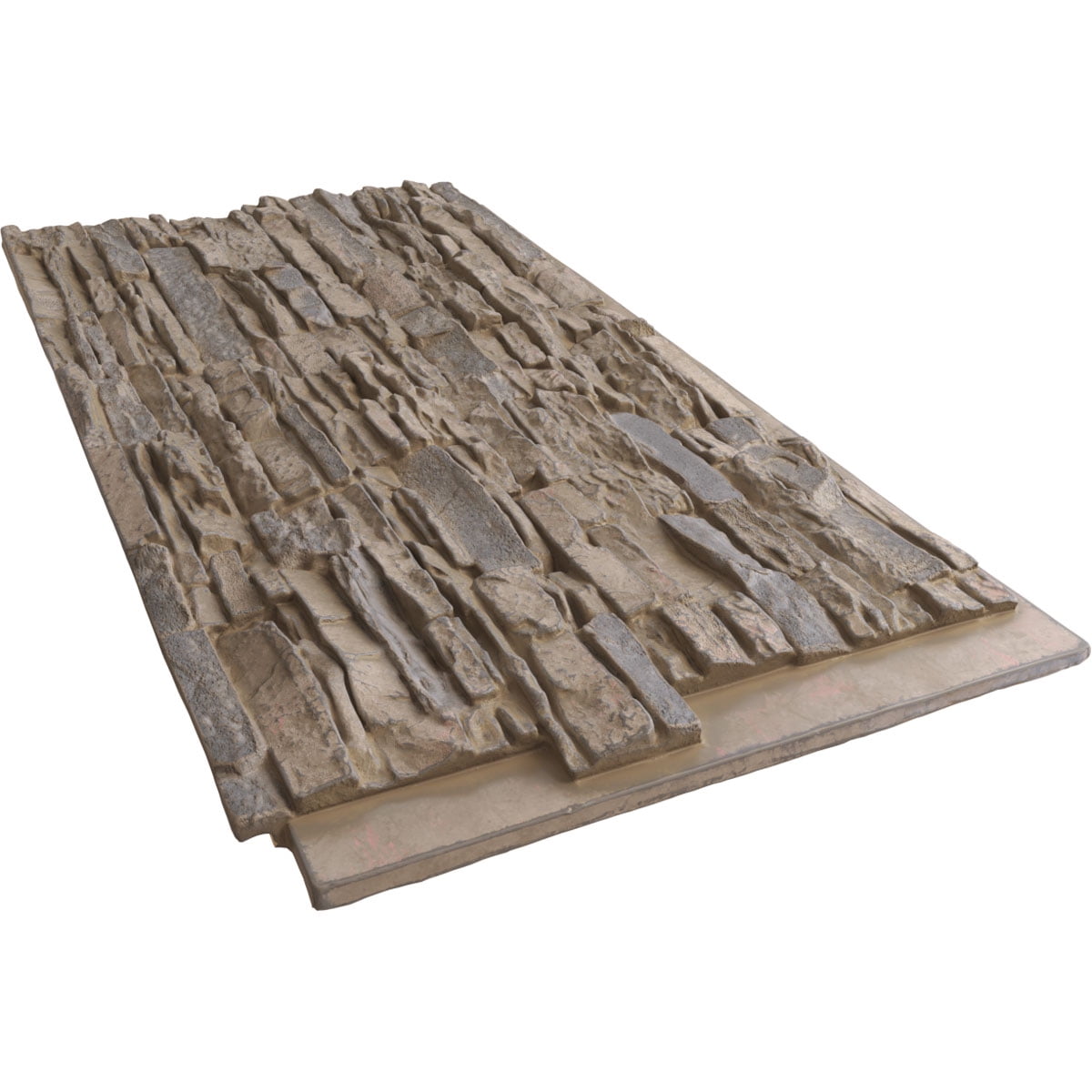 Ekena Millwork 45 3/4"W x 24 1/2"H x 1 1/4"D Canyon Ridge Stacked Stone, EverStone Faux Stone Siding Panel, Rockwall