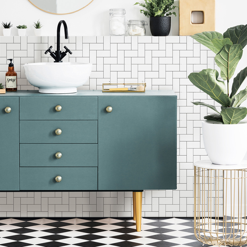 Voguele 10Tile Wall Tiles Vinyl Backplash Peel And Stick Removable DIY