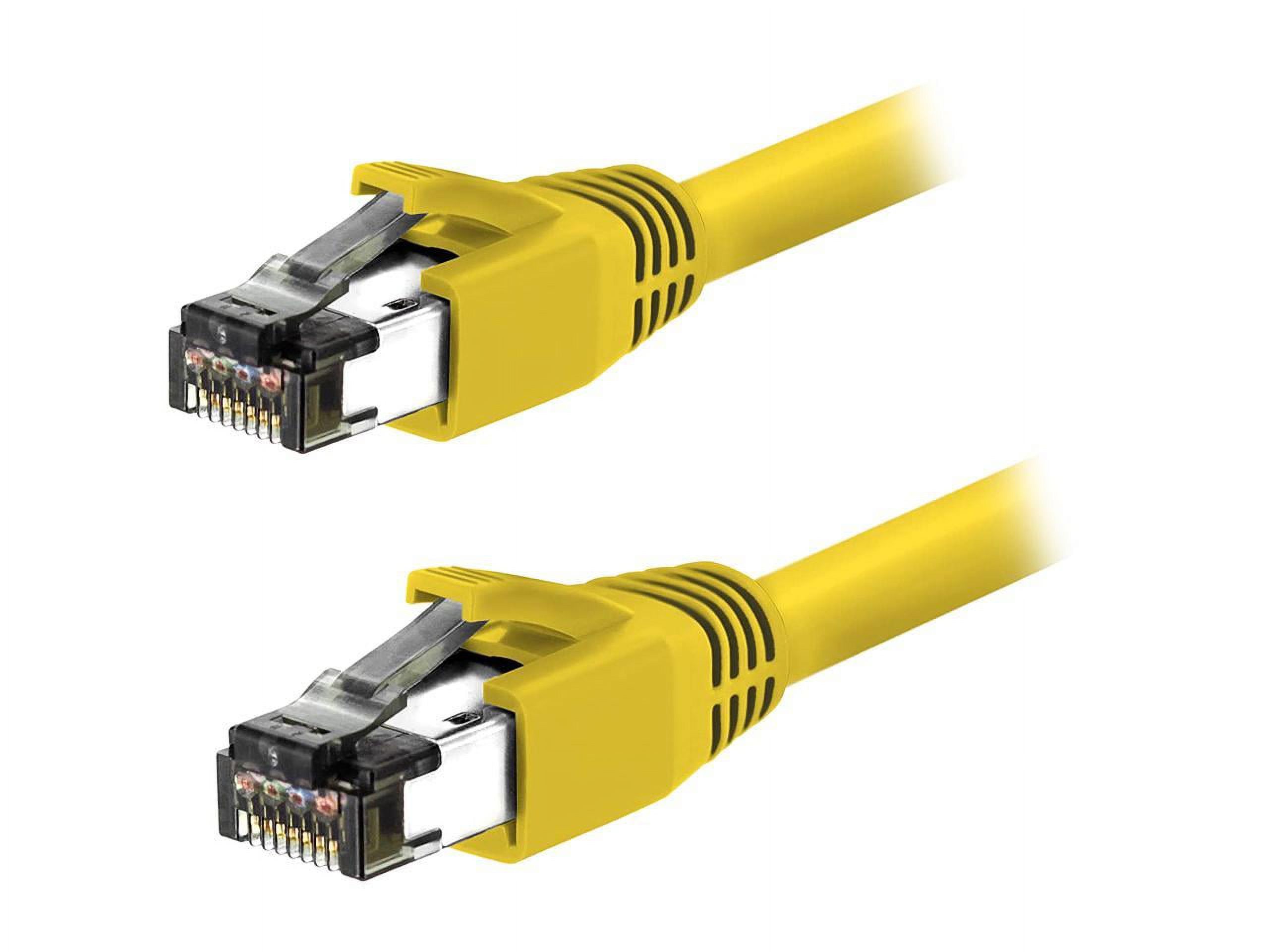 Nippon Labs Cat8 RJ45 7FT Ethernet Patch Internet Network LAN Cable, Indoor/Outdoor, 24AWG, Shielded Latest 40Gbps 2000Mhz, Weatherproof S/FTP for Router, PS4, PS5, Xbox, PoE, Switch, Modem (Yellow)