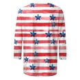 thumbnail image 5 of JTZGDY Plus Size Womens Independence Day Tops Loose Fit Casual Dressy American Flag Printed Summer 3/4 Length Sleeve Oversized Crewneck Graphic Holiday Tees Shirt Red#02 XXL, 5 of 7