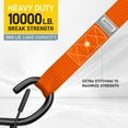 thumbnail image 2 of AUGO Heavy Duty Soft Loops –Pack of 6-1.5” x 17” Tie Down Anchor Straps for Use w/Ratchet Strap Hooks – 3000Lb Load Capacity & 10,000Lb Break Strength – Great for Motorcycle, Bike, Roof Rack, Etc., 2 of 7