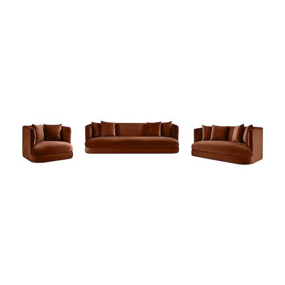 Meridian Furniture Alder Cognac Velvet Loveseat