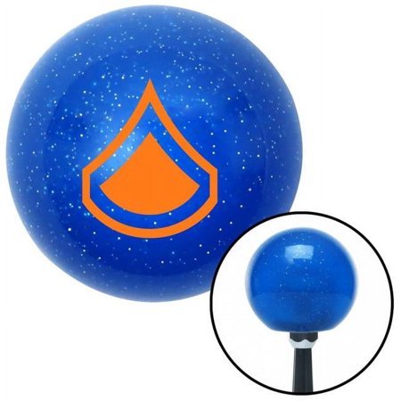 American Shifter 26066 Orange Private First Class Blue Metal Flake Shift Knob with M16 x 1.5 Insert Auto