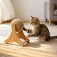 thumbnail image 3 of Wall Mounted Cat Scratching Post, Sisal Rope Scratch Board for Indoor Cats, Curved Design Saves Space, Durable Wood Base for Clawing & Stretching, Natural Fiber, 3 of 6