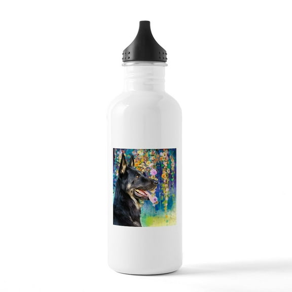 CafePress - German Shepherd Painting Water Bottle - Stainless Steel Water Bottle, Sports Bottle, 1.0L